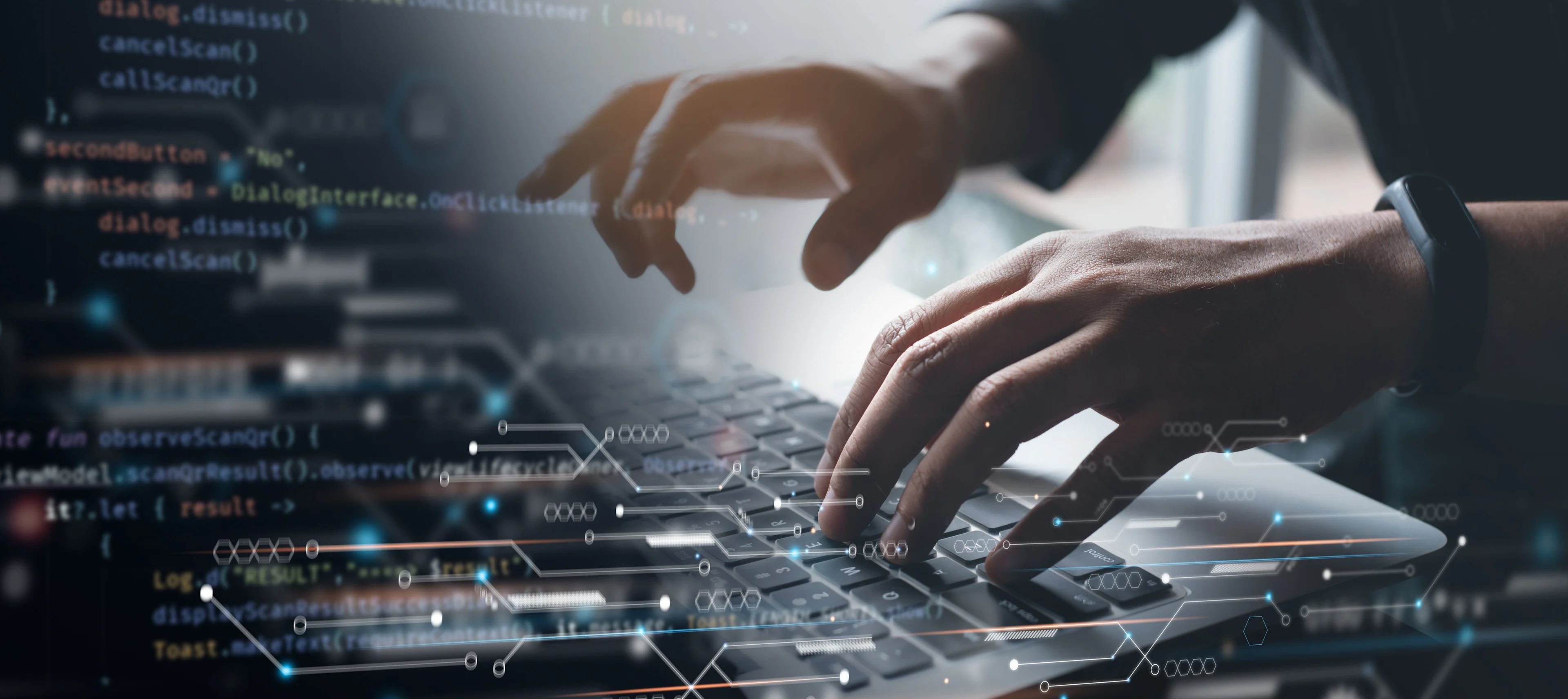 Developer working collaboratively